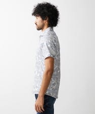 MNBGV57230 MICHEL KLEIN HOMME(ミッシェルクラン オム) 《日本製》フラワー柄半袖シャツ ライトグレー