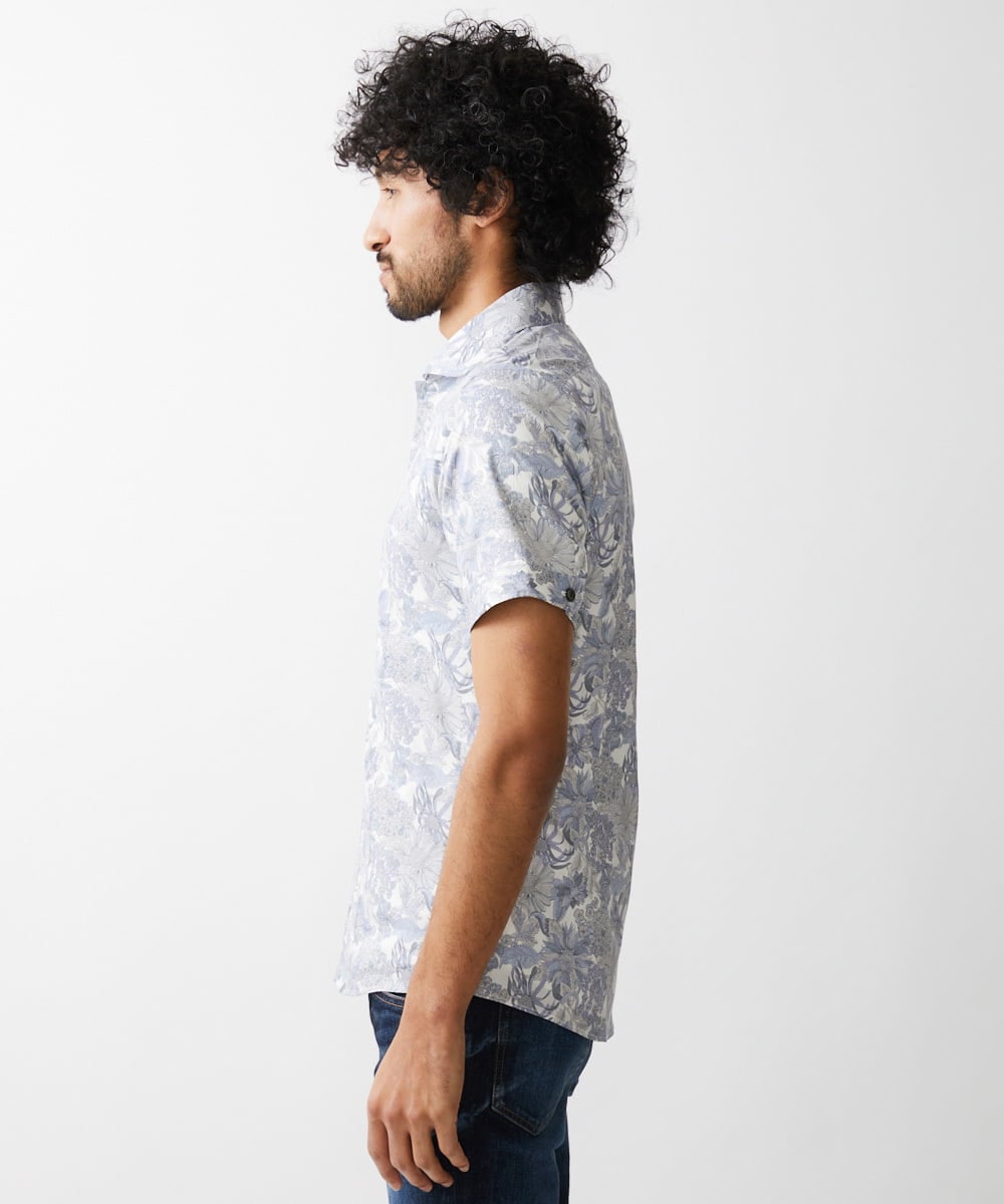 MNBGV57230 MICHEL KLEIN HOMME(ミッシェルクラン オム) 《日本製》フラワー柄半袖シャツ ライトグレー