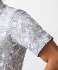 MNBGV57230 MICHEL KLEIN HOMME(ミッシェルクラン オム) 《日本製》フラワー柄半袖シャツ ライトグレー
