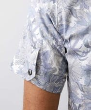 MNBGV57230 MICHEL KLEIN HOMME(ミッシェルクラン オム) 《日本製》フラワー柄半袖シャツ ライトグレー