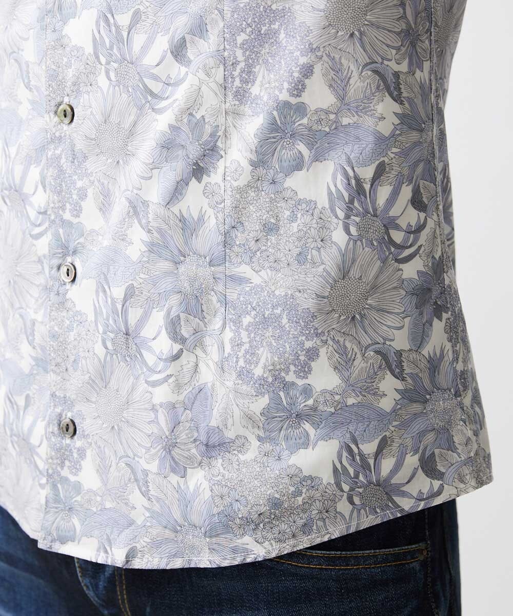 MNBGV57230 MICHEL KLEIN HOMME(ミッシェルクラン オム) 《日本製》フラワー柄半袖シャツ ライトグレー