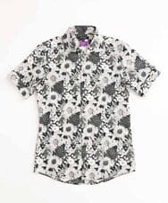 MNBGV57230 MICHEL KLEIN HOMME(ミッシェルクラン オム) 《日本製》フラワー柄半袖シャツ ブラック