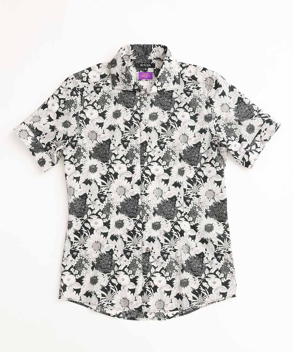 MNBGV57230 MICHEL KLEIN HOMME(ミッシェルクラン オム) 《日本製》フラワー柄半袖シャツ ブラック