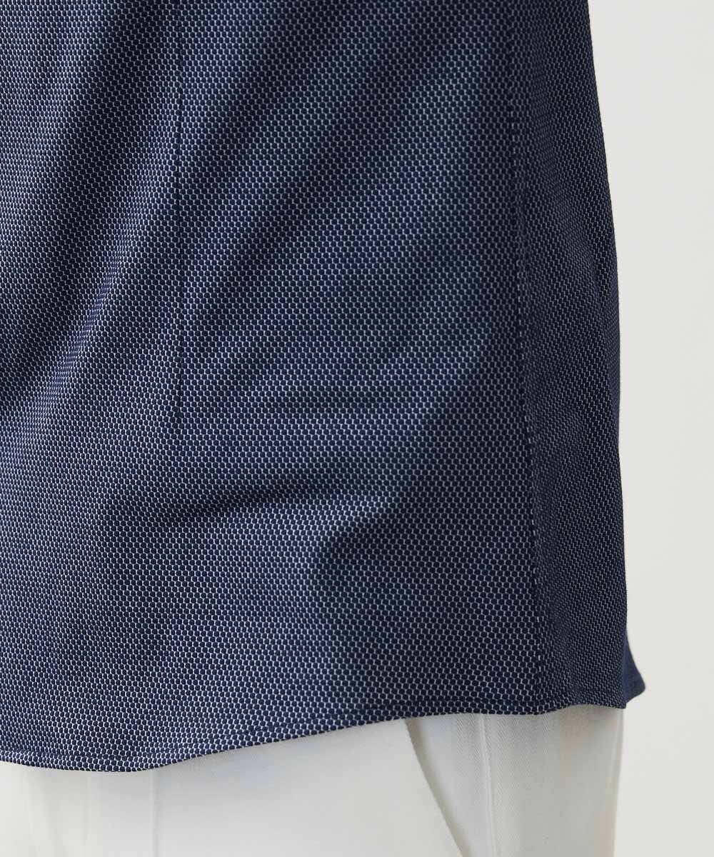MNBGX11210 MICHEL KLEIN HOMME(ミッシェルクラン オム) 《日本製》ラッセルジャージシャツ ネイビー