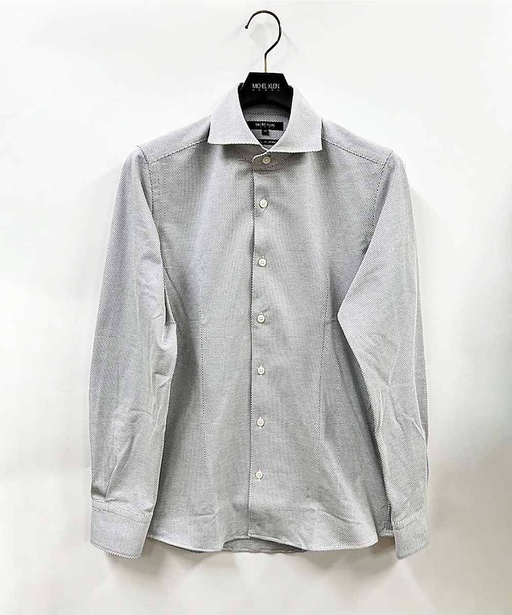 MNBGX11210 MICHEL KLEIN HOMME(ミッシェルクラン オム) 《日本製》ラッセルジャージシャツ ホワイト(90)