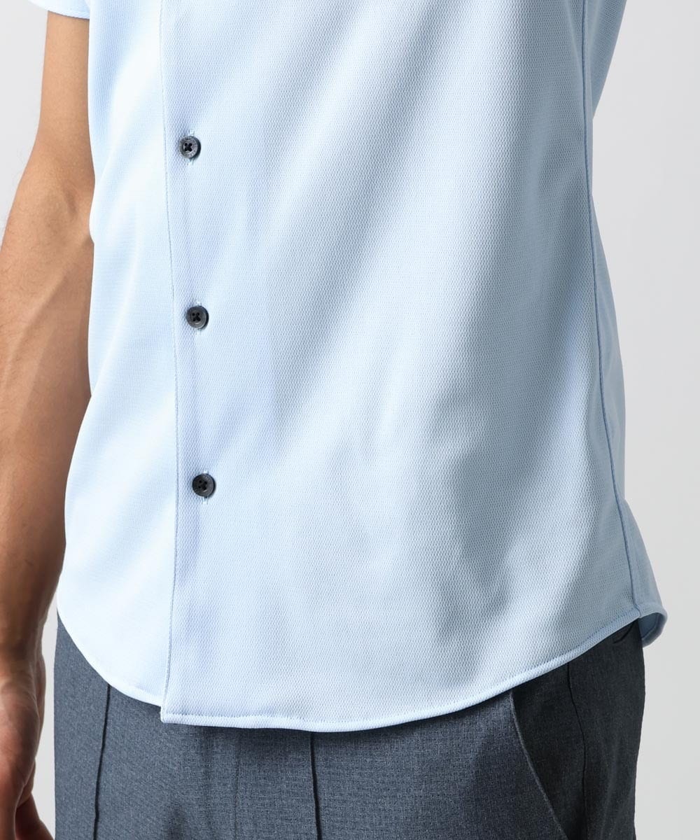MNBGX64170 MICHEL KLEIN HOMME(ミッシェルクラン オム) 【2024年モデル】《日本製》イージーケアドレス半袖シャツ ライトブルー