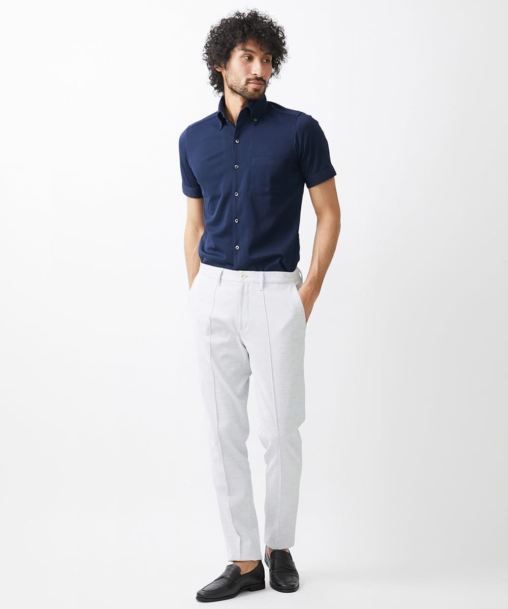 MNBGX64170 MICHEL KLEIN HOMME(ミッシェルクラン オム) 【2024年モデル】《日本製》イージーケアドレス半袖シャツ ネイビー