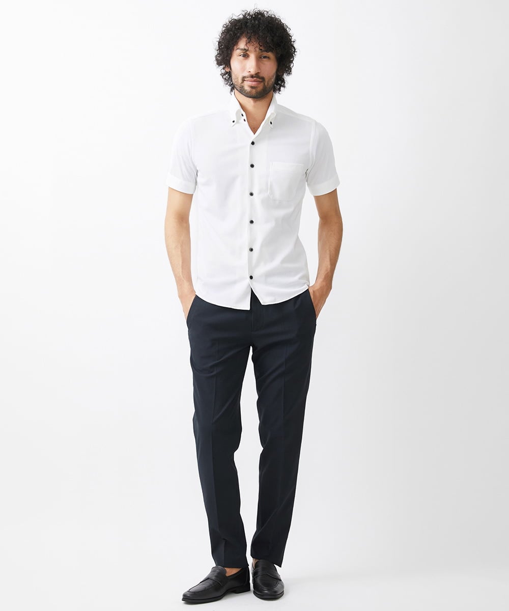 MNBGX64170 MICHEL KLEIN HOMME(ミッシェルクラン オム) 【2024年モデル】《日本製》イージーケアドレス半袖シャツ ホワイト