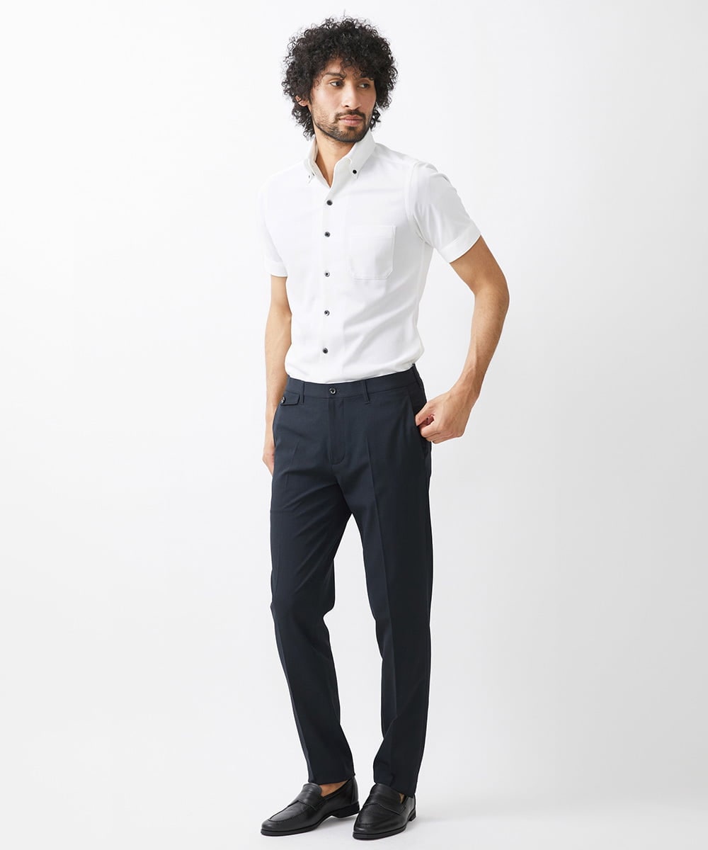 MNBGX64170 MICHEL KLEIN HOMME(ミッシェルクラン オム) 【2024年モデル】《日本製》イージーケアドレス半袖シャツ ホワイト