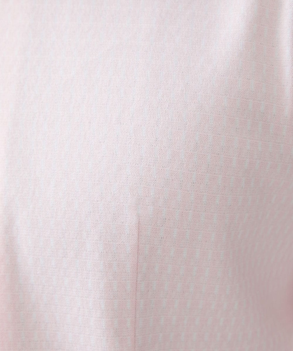 MNBGX67180 MICHEL KLEIN HOMME(ミッシェルクラン オム) 《日本製》立体柄ストレッチラッセル七分袖シャツ ピンク