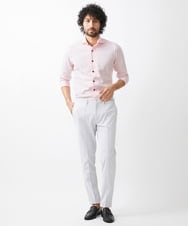 MNBGX67180 MICHEL KLEIN HOMME(ミッシェルクラン オム) 《日本製》立体柄ストレッチラッセル七分袖シャツ ピンク