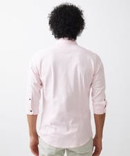 MNBGX67180 MICHEL KLEIN HOMME(ミッシェルクラン オム) 《日本製》立体柄ストレッチラッセル七分袖シャツ ピンク
