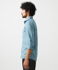 MNBHA66270 MICHEL KLEIN HOMME(ミッシェルクラン オム) 《日本製》ボタニカル柄七分袖シャツ グリーン