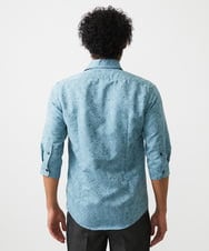MNBHA66270 MICHEL KLEIN HOMME(ミッシェルクラン オム) 《日本製》ボタニカル柄七分袖シャツ グリーン