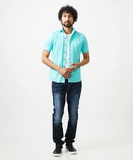 MNBHC61200 MICHEL KLEIN HOMME(ミッシェルクラン オム) 《日本製》ジャガード柄半袖シャツ グリーン