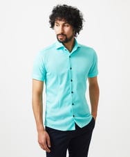 MNBHC61200 MICHEL KLEIN HOMME(ミッシェルクラン オム) 《日本製》ジャガード柄半袖シャツ グリーン