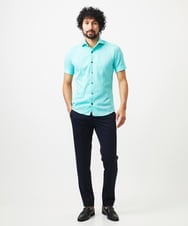 MNBHC61200 MICHEL KLEIN HOMME(ミッシェルクラン オム) 《日本製》ジャガード柄半袖シャツ グリーン