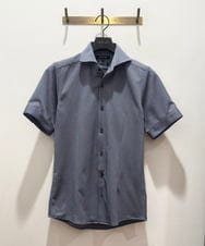 MNBHC61200 MICHEL KLEIN HOMME(ミッシェルクラン オム) 《日本製》ジャガード柄半袖シャツ ブルー