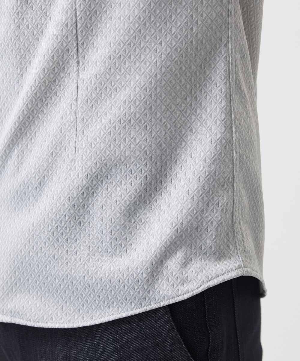 MNBHC61200 MICHEL KLEIN HOMME(ミッシェルクラン オム) 《日本製》ジャガード柄半袖シャツ ライトグレー
