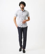 MNBHC61200 MICHEL KLEIN HOMME(ミッシェルクラン オム) 《日本製》ジャガード柄半袖シャツ ライトグレー