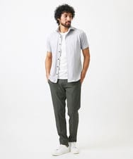 MNBHC61200 MICHEL KLEIN HOMME(ミッシェルクラン オム) 《日本製》ジャガード柄半袖シャツ ライトグレー