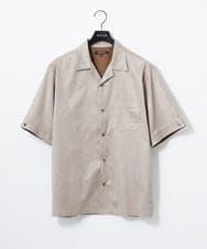 MNBHD55270 MICHEL KLEIN HOMME(ミッシェルクラン オム) 【セットアップ】スエード半袖シャツ ベージュ