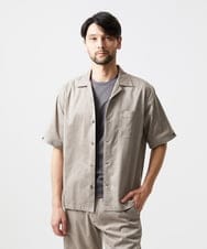 MNBHD55270 MICHEL KLEIN HOMME(ミッシェルクラン オム) 【セットアップ】スエード半袖シャツ ベージュ