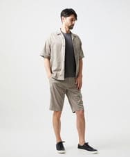 MNBHD55270 MICHEL KLEIN HOMME(ミッシェルクラン オム) 【セットアップ】スエード半袖シャツ ベージュ
