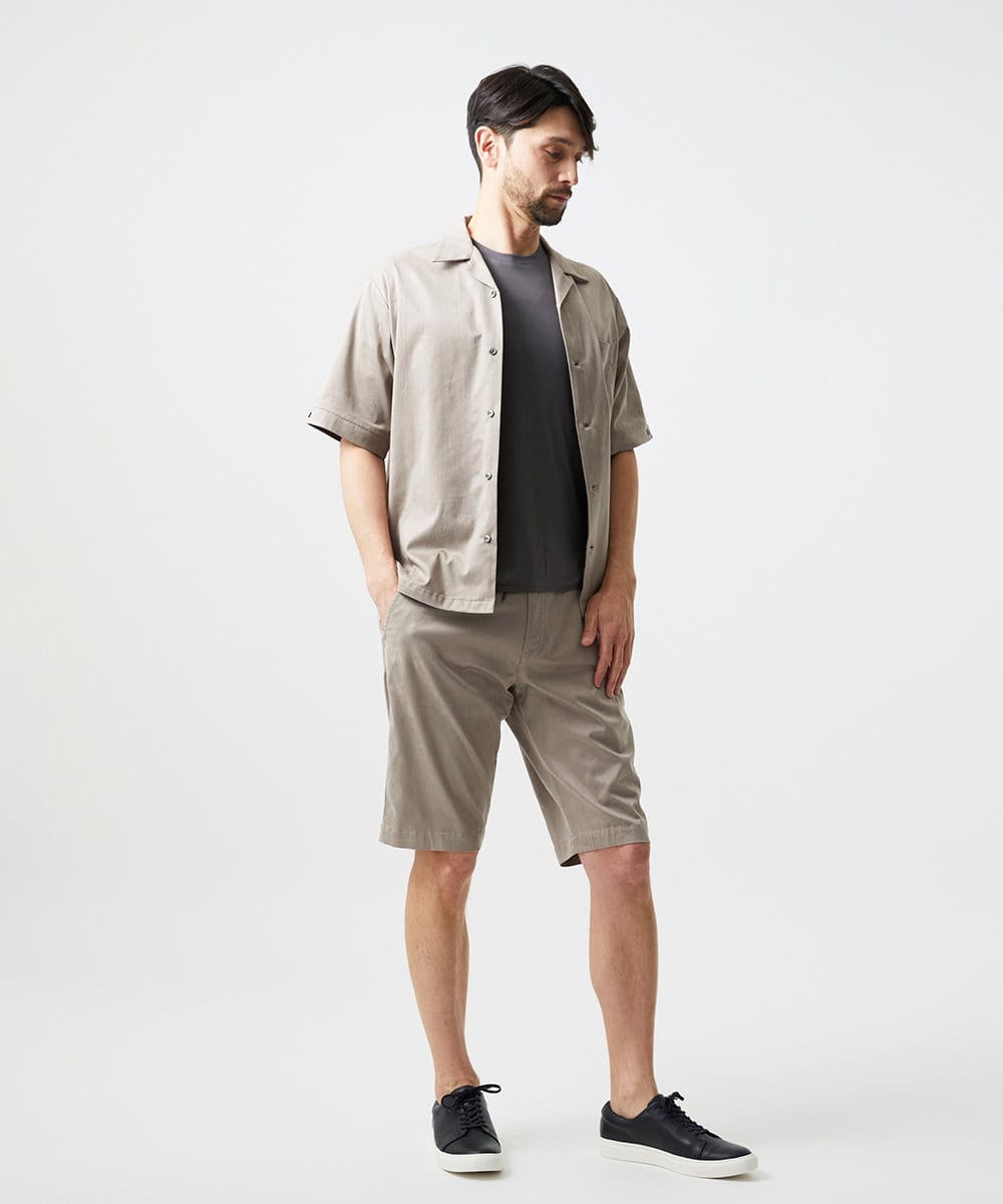 MNBHD55270 MICHEL KLEIN HOMME(ミッシェルクラン オム) 【セットアップ】スエード半袖シャツ ベージュ