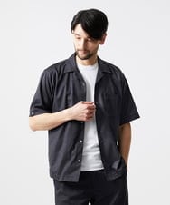 MNBHD55270 MICHEL KLEIN HOMME(ミッシェルクラン オム) 【セットアップ】スエード半袖シャツ ブラック