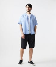 MNBHF59230 MICHEL KLEIN HOMME(ミッシェルクラン オム) ストライプリラックス半袖シャツ ライトブルー