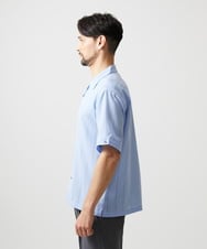 MNBHF59230 MICHEL KLEIN HOMME(ミッシェルクラン オム) ストライプリラックス半袖シャツ ライトブルー