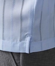 MNBHF59230 MICHEL KLEIN HOMME(ミッシェルクラン オム) ストライプリラックス半袖シャツ ライトブルー