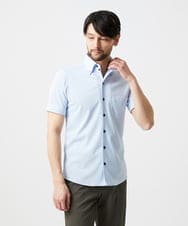 MNBHF64180 MICHEL KLEIN HOMME(ミッシェルクラン オム) 《日本製》イージーケアボタンダウン半袖シャツ ライトブルー