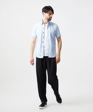 MNBHF64180 MICHEL KLEIN HOMME(ミッシェルクラン オム) 《日本製》イージーケアボタンダウン半袖シャツ ライトブルー