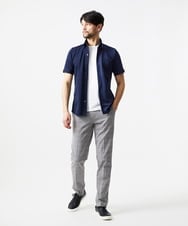 MNBHF64180 MICHEL KLEIN HOMME(ミッシェルクラン オム) 《日本製》イージーケアボタンダウン半袖シャツ ネイビー