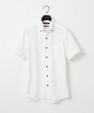 MNBHF64180 MICHEL KLEIN HOMME(ミッシェルクラン オム) 《日本製》イージーケアボタンダウン半袖シャツ ホワイト