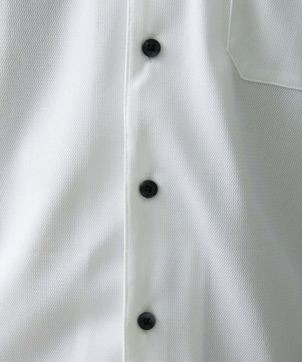 MNBHF64180 MICHEL KLEIN HOMME(ミッシェルクラン オム) 《日本製》イージーケアボタンダウン半袖シャツ ホワイト