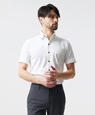 MNBHF64180 MICHEL KLEIN HOMME(ミッシェルクラン オム) 《日本製》イージーケアボタンダウン半袖シャツ ホワイト