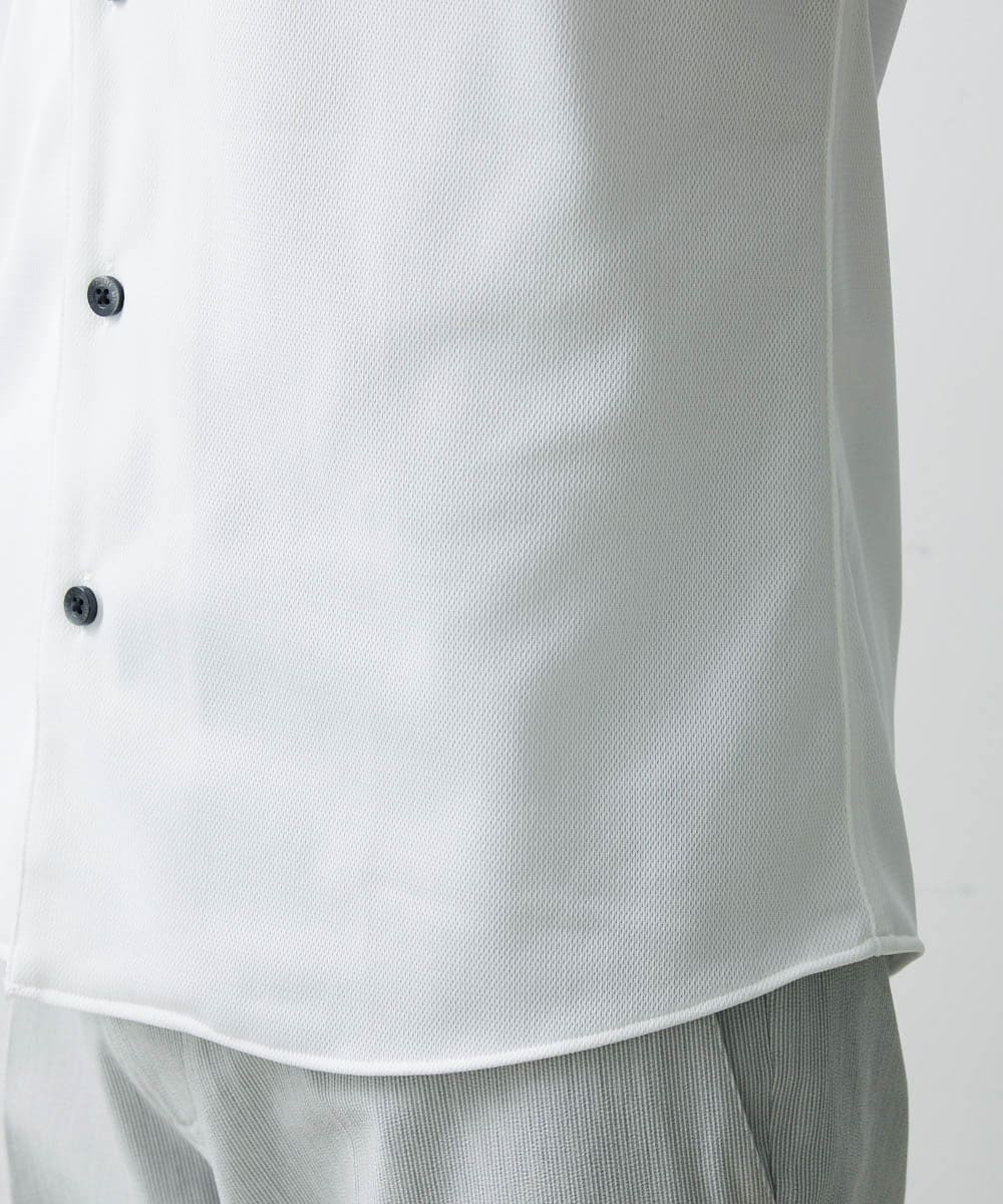 MNBHF64180 MICHEL KLEIN HOMME(ミッシェルクラン オム) 《日本製》イージーケアボタンダウン半袖シャツ ホワイト