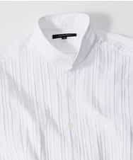 MNBHP49230 MICHEL KLEIN HOMME(ミッシェルクラン オム) ピンタックスタンドカラーシャツ ホワイト(90)