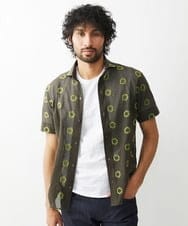 MNBHV69290 MICHEL KLEIN HOMME(ミッシェルクラン オム) 総柄シアー半袖シャツ カーキ