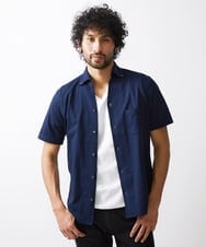 MNBHX12200 MICHEL KLEIN HOMME(ミッシェルクラン オム) グレンチェック柄半袖シャツ ネイビー