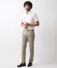 MNBHX12200 MICHEL KLEIN HOMME(ミッシェルクラン オム) グレンチェック柄半袖シャツ ホワイト