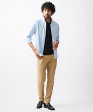 MNBHX60200 MICHEL KLEIN HOMME(ミッシェルクラン オム) ボタニカル柄七分袖ジャージシャツ ライトブルー