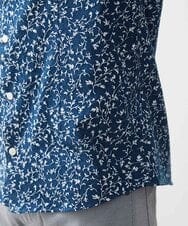 MNBHX60200 MICHEL KLEIN HOMME(ミッシェルクラン オム) ボタニカル柄七分袖ジャージシャツ ネイビー