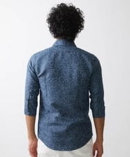 MNBHX62250 MICHEL KLEIN HOMME(ミッシェルクラン オム) 《日本製》ボタニカル柄七分袖シャツ ブルー