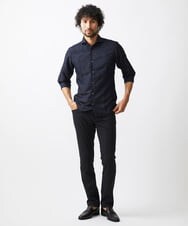 MNBHX62250 MICHEL KLEIN HOMME(ミッシェルクラン オム) 《日本製》ボタニカル柄七分袖シャツ ネイビー
