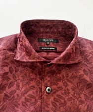 MNBHX62250 MICHEL KLEIN HOMME(ミッシェルクラン オム) 《日本製》ボタニカル柄七分袖シャツ パープル