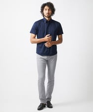 MNBHX70210 MICHEL KLEIN HOMME(ミッシェルクラン オム) 《日本製》ヘリンボン柄半袖シャツ ネイビー